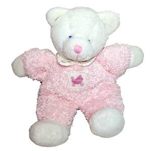 Vintage Russ Berrie Baby DROWSY Pink Teddy Bear Rattle Stuffed Animal Plush
